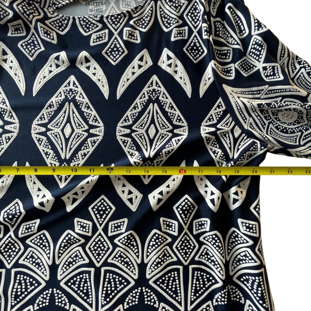 Croft & Barrow Geometric Shift Dress XXL Stretch Knit 3/4 Sleeve Boho Casual - Picture 6 of 7